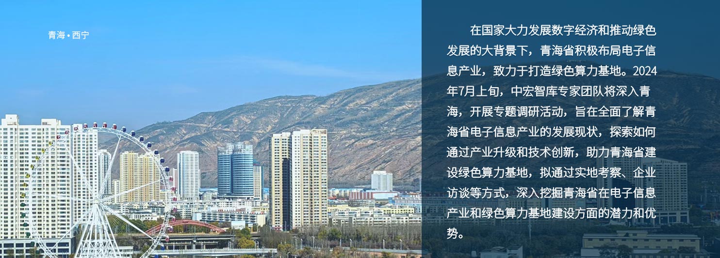 在国家大力发展数字经济和推动绿色发展的大背景下，青海省积极布局电子信息产业，致力于打造绿色算力基地。2024年7月上旬，中宏智库专家团队将深入青海，开展专题调研活动，旨在全面了解青海省电子信息产业的发展现状，探索如何通过产业升级和技术创新，助力青海省建设绿色算力基地，拟通过实地考察、企业访谈等方式，深入挖掘青海省在电子信息产业和绿色算力基地建设方面的潜力和优势。